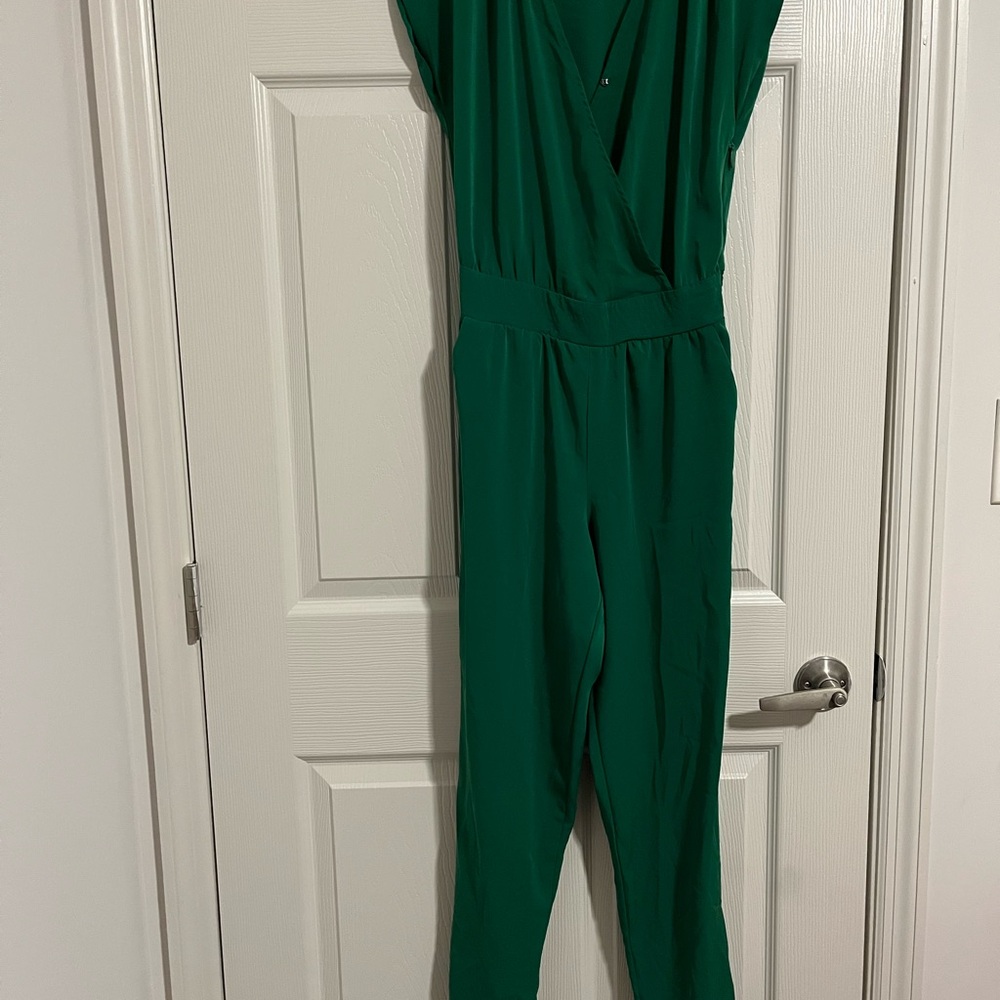 New York & Company Vibrant Green Jumpsuit